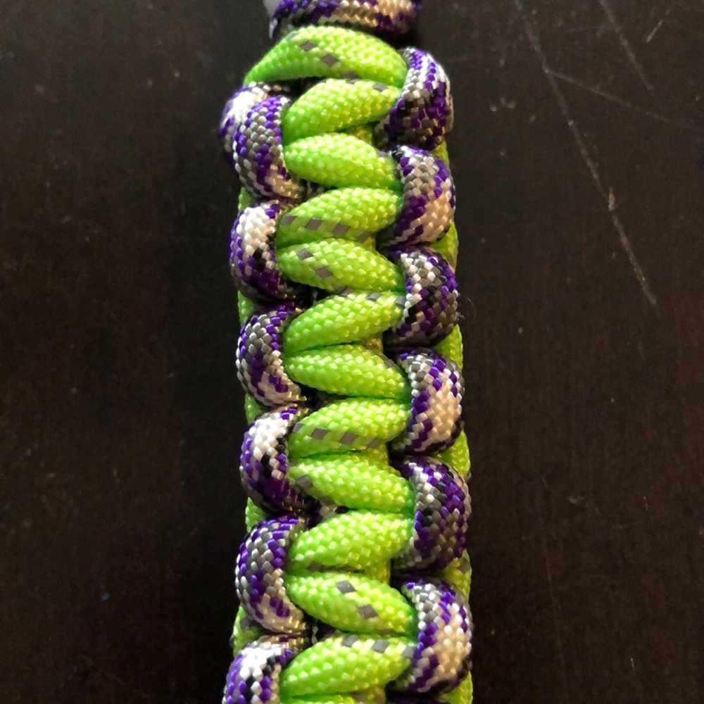 Purple and green paracord  bracelet